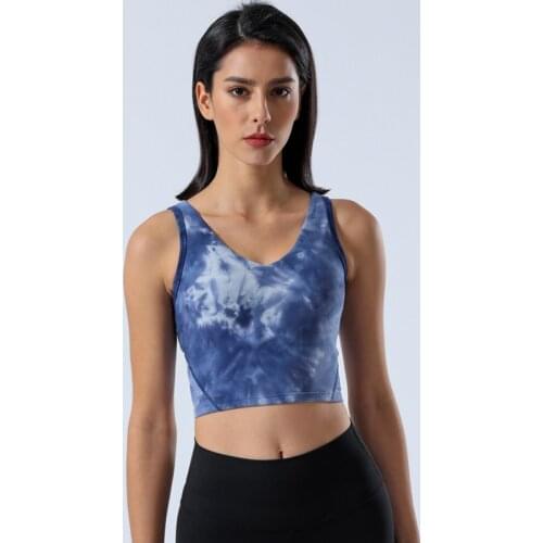 SALSPOR Tie Dye Women Yoga Bra Sportwear Running Trainning Push Up Quick Dry Gym Underwear Vest Cycling Sport Bra Female