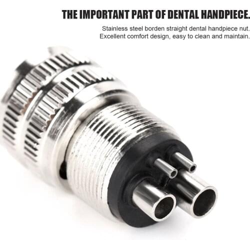 1 Pcs 4 To 2 Hole Stainless Steel High Speed Handpiece Tubing Adapter Changer Straight Dental Handpiece Nut Dental Clinic Tools