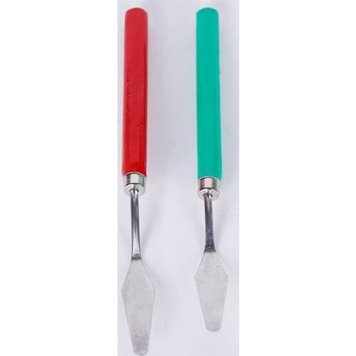 1pcs Student painting colored wooden handle color matching shovel oil painting knife pigment knife School art supplies