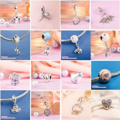 100% 925 Sterling Silver Beads Harmonious Hearts Mouse & Balloon Celebration Cake Mother & Baby Bird Perfect Home Dangle Charm