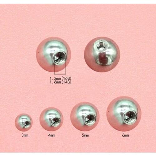 100pcs Stainless Steel Replacement Balls Beads Lip Brow Tongue Ear Belly barbell end ball Body Piercing Accessories 14G/16G