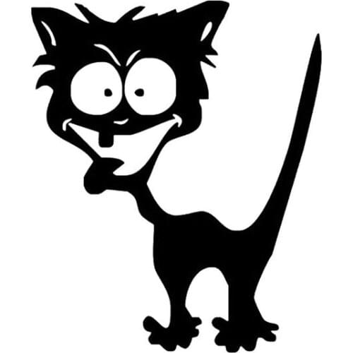 12.7*15.2CM Crazy Pet Cat Car Sticker Vinyl Funny Lovely Car Styling Truck Decoration Stickers