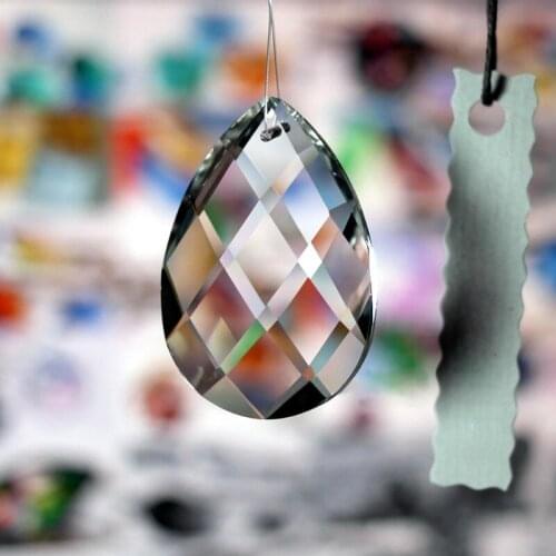 2021 New 1pc Grid Clear Chandelier Glass Lamp Prisms Parts Hanging Drops Pendants 38mm