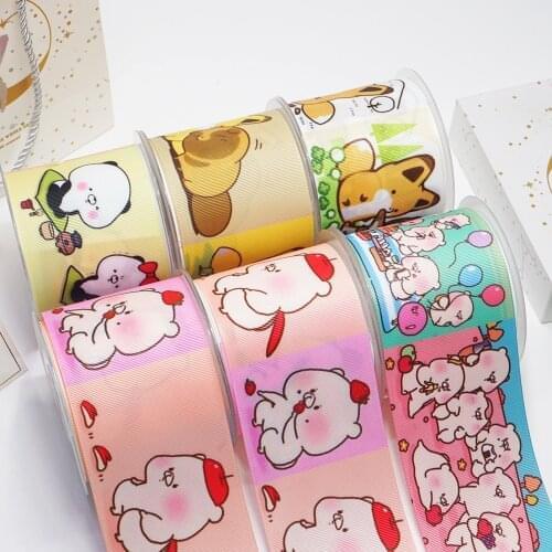 3 Inch 75 mm Cartoon Printed Grosgrain Ribbons For Hair Bows Craft Suppliers 53619