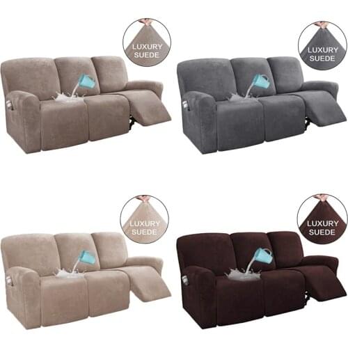 3 Seat All-inclusive Recliner Sofa Cover Elastic Lazy Boy Sofa Chair Slipcover Suede Couch Armchair Non-slip Chair Protector