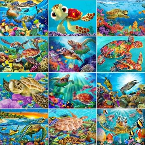 AZQSD Diamond Painting Turtle Mosaic Full Square/Round Drill 5d Diamond Embroidery Animal Home Decor Diy Handmade Rhinestones