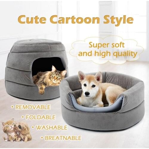 Free Shipping Two Ways Use Soft Dog Puppy Soft House High Quality Pet Mat Removable Cushion Foldable Waterproof Bottom Pet House