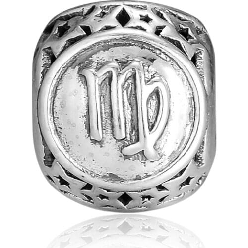 Fits for Pandora Beads Bracelets Virgo Star Sign Charms 100% 925 Sterling Silver Jewelry Free Shipping