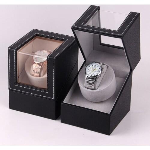 Watch Case Euro/UK Plug PU Watch Winder for Automatic Watches Watch Box 1-0 Watch Box Storage Organizer Display Case watch stand