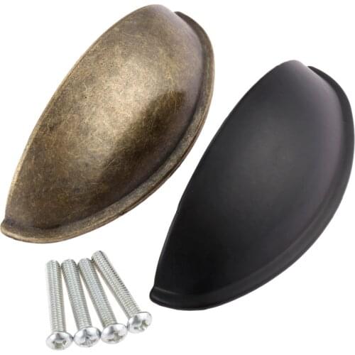 Kitchen Drawer Cabinet Door Handle Furniture Knobs Hardware Antique Iron Cupboard Shell Pull Handles Retro Metal 80*30mm