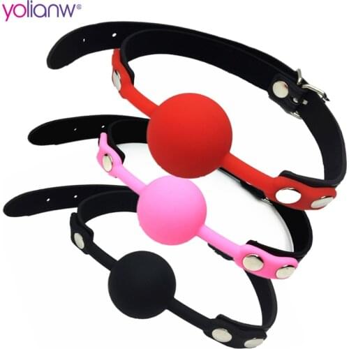 Slave Harness Silicone Ball Gag BDSM Bondage Fetish Mouth Restraints SM Sex Toy for Couples Hot Erotic Sex Toys for Woman
