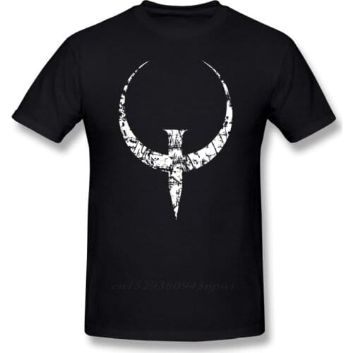 Quake T Shirt Quake White T-Shirt Graphic 100% Cotton Tee Shirt Men Short Sleeve Classic Cute Tshirt
