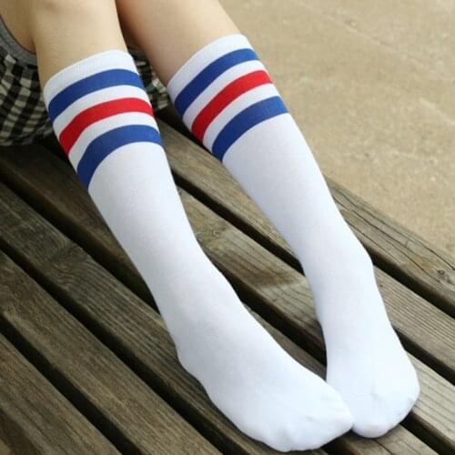 Long Cotton Socks For Women Socks Knee High Socks Female Ladies Striped Long Socks Ventilation School Girls Sports Knee Socks