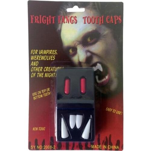 Hot sale Horrific Replica bloodsucker Fake Teeth Devil freak Zombie Dentures Toys Halloween Ball Party Cosplay Props Prank props