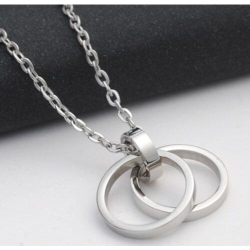 Hip-hop Stainless Steel Circle Necklace 2020 Cute Round Pendant Necklace For Women Pendant Necklace Men Fashion Jewelry Gift
