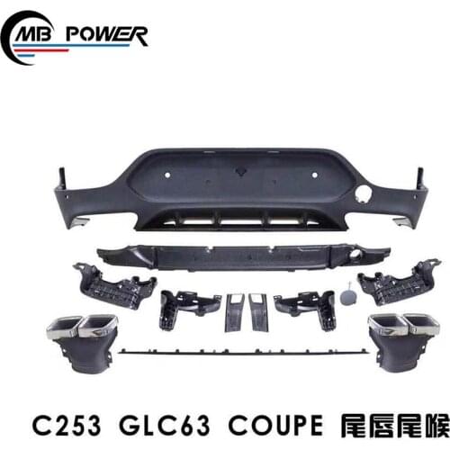 GLC class C253 to GLC63 style body kit coupe 2018 year~with rear diffuser muffler exhaust tips GLC63 style car kits