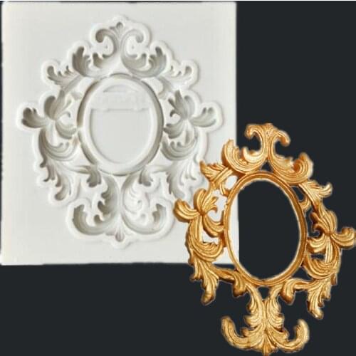 Lace Photo Frame Silicone Mold Kitchen Baking Tools Sugar Craft Fondant Cake Decoration Accessories