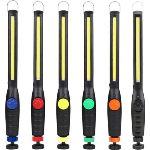 Multifunction USB Rechargeable COB LED Work Inspection Flashlight Magnetic Hook Hanging Torch Lantern For Car Repairing Camping