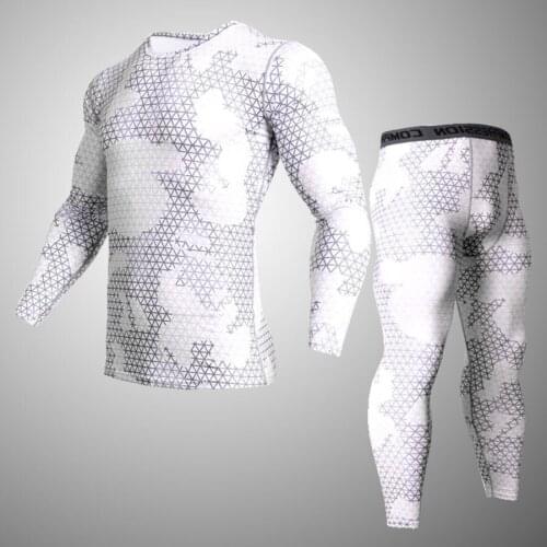 Men Running Compression Shirts Camouflage Top Crossfit Fitness T-shirt Tights Workout Gym Basketball Soccer Base Layer Male
