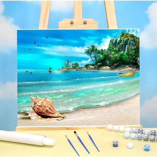 Nature Landscape DIY Painting By Numbers Kit Acrylic Paints 40*50 Paiting By Numbers Loft Wall Picture Children Drawing