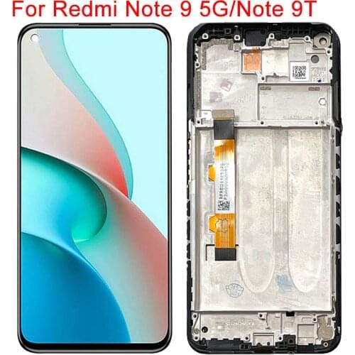 Original Note9 5G Screen For Xiaomi Redmi Note 9T LCD Display With Frame 6.53" Redmi Note 9 5G Display Touch Screen Panel Parts