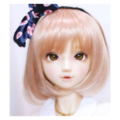 BJD Doll Wig suitable for 1-31-4 palm powder pear flower shoulder-length short hair doll accessories