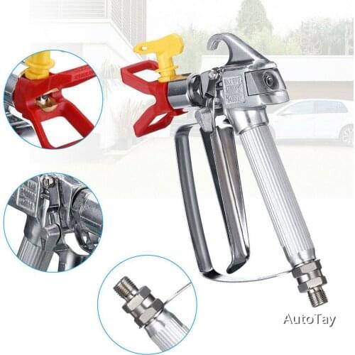 3600 PSI Cars Airless Paint Spray Gun High Press With 517 Tip Guard For Sprayer Titan Auto Silver Pait Sprayer Gun Nozzle Seat