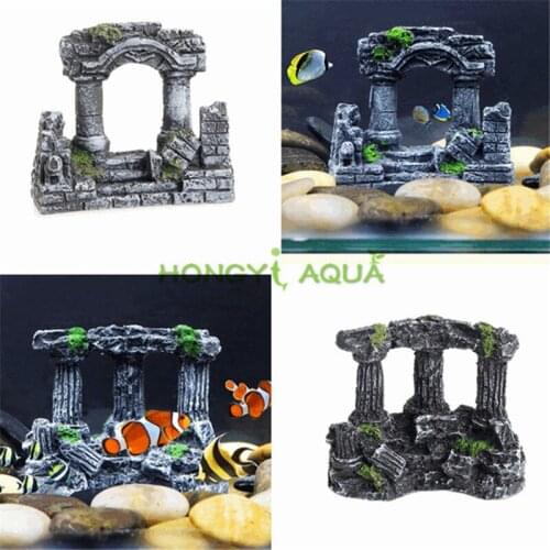 Resin Aquarium Roman Column Ancient ruins Stone cave rock Fish tank decoration Landscaping Beautiful appearance