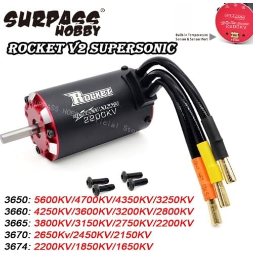 Rocket V2 supersonic Built -in Temperature Sensor Brushless Motor 3650 3660 3665 3670 3674 for 1/8 1/10 RC Car Off-Road Boat