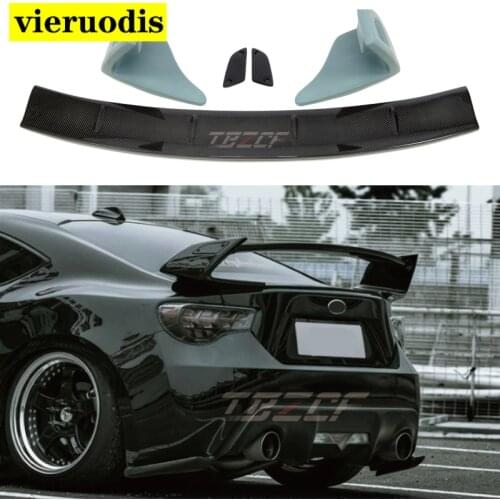 Car Styling FRP fiberglass +carbon Fiber Unpainted Color Rear Spoiler Wing Trunk Boot Lid Cover For Toyota GT86 For Subaru BRZ