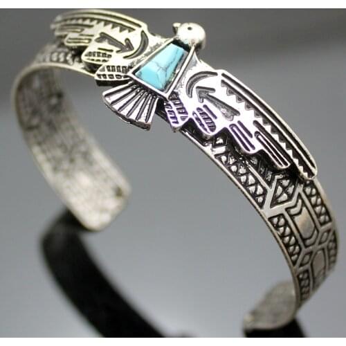 Vintage Antique Carved Eagle Viking American Bracelets for Women Bangle bileklik Pulseiras Cuff Men Jewelry Prom Costume Gift