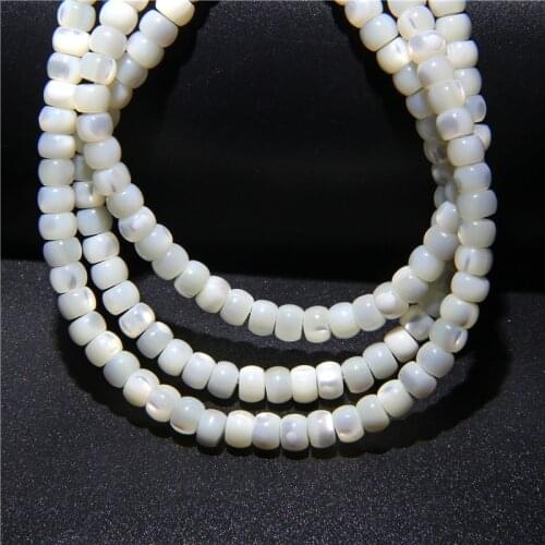 High Quality Natural Mother Of Pearl Shell Beads Round Rondelle Loose Bead For Jewelry Making DIY Bracelet Earring Accessory 15"