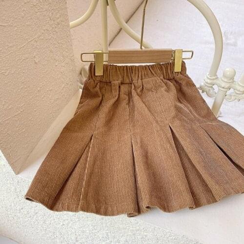 Skirt Above Knee A-line Ruched Solid Cotton New Fahion Casual Sexy Cute Lovely Korean Beautiful Spring Autumn Children Girls