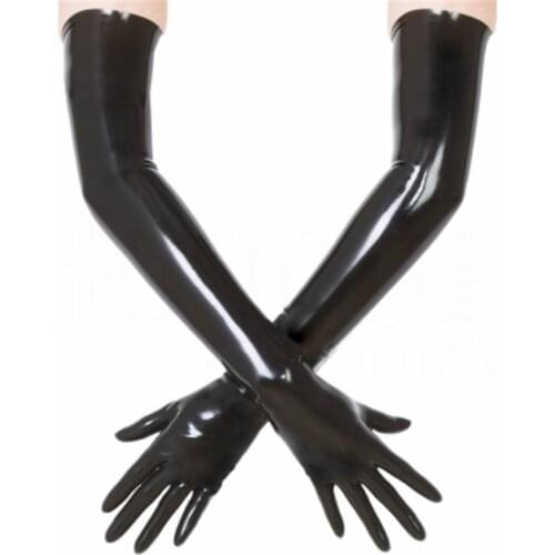 Womens Latex Black Long Gloves Outfits (Opera Length)Cosplay Props Costumes Accessoires
