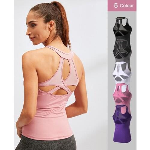 Womens Yoga Vest Sexy Hollow Skinny Quick Dry Clothes High Elastic Breathable Fitness Running Sports Badminton baseball Vest