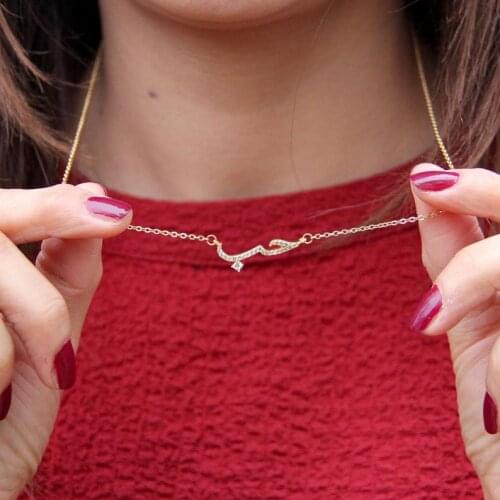 Love Jewelry Necklaces Women Arab Jewelry Stainless Steel Rose Gold Chain Letter Necklace Best Friend Gifts Collier Femme