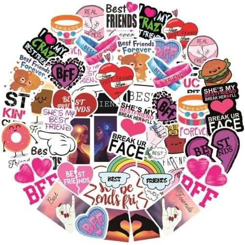 10/50PCS Bestfriend Stickers Laptop Guitar Luggage Fridge Skateboard Car Waterproof Cool Sticker Decal Kids Classic Toy