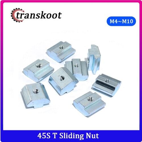 20pcs M4 M5 M6 M8 M10 T Sliding Nut block for 4545 Aluminum Profile Extrusion 4545 slot 10mm M4 M5 M6 M8 M10