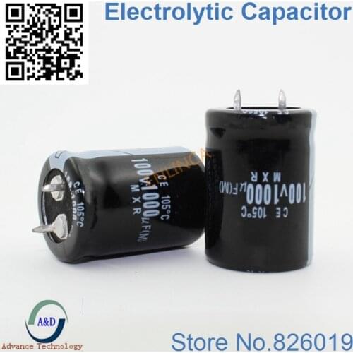 20pcs/lot 100v 1000uf Radial DIP Aluminum Electrolytic Capacitors size 22*30 1000uf 100v Tolerance 20