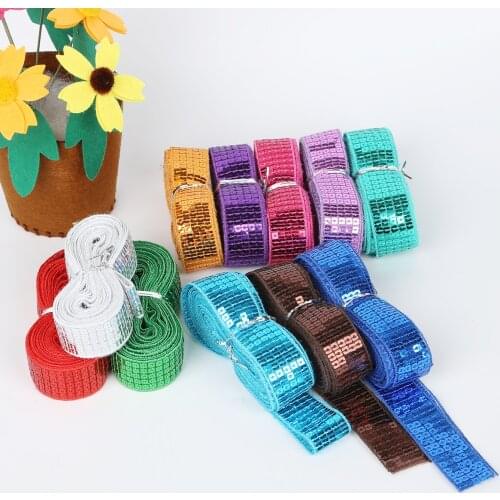 25mm 5 Yard/bag Sequin lace Ribbon DIY Trim Fabric For Sewing Wedding Birthday Gift Packaging Decoration Accessories