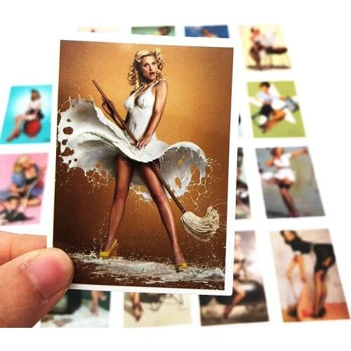 25Pcs World War II Sexy Pin Up Girl Poster Stickers Waterproof PVC Motorcycle Luggage Laptop Snowboard Decal Kids Sticker