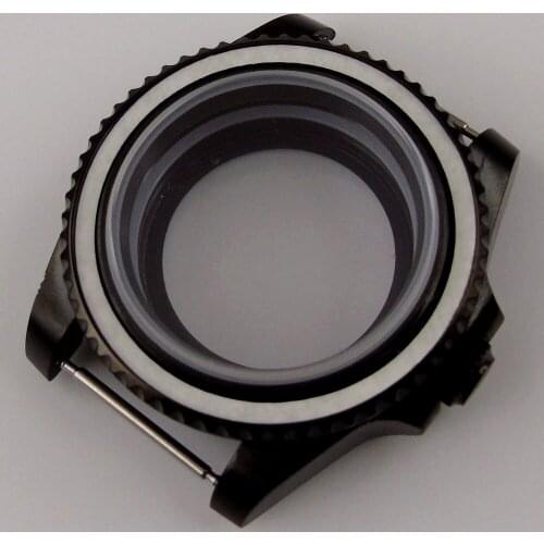 40MM Accessories Parts Sapphire Transparent Glass PVD Watch Case Fit NH35 NH36 Movement