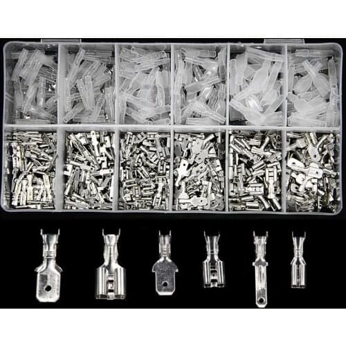 450PCS Insulated Male Female Wire Connector 2.8/4.8/6.3mm Electrical Wire Crimp Terminals Spade Connectors Assorted Kit