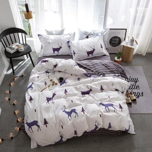53Christmas Decoration Deer Tree Bed Cover Set Duvet Cover Adult Child Bed Sheets And Pillowcases Comforter Bedding Set 61069
