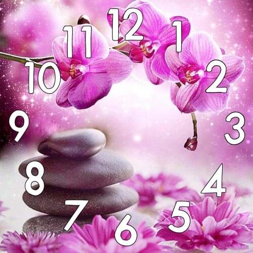 5D Diamond Painting With clock Full Drill Stone Flower Sacrifice 3D Embroidery Mosaic Cross-stitch Kits Wall Stickers Decoration