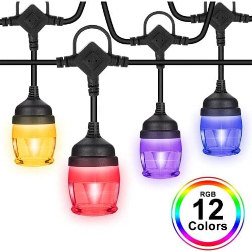 Bluetooth Music Voice Control Outdoor Led Twinkle Light Waterproof Multicolor Light String RGB Wedding Christmas Garland Party