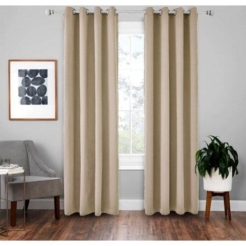Black Blackout Curtains for Living Room Bedroom Thermal Insulated Windows Solid Pink Curtain Home Decor
