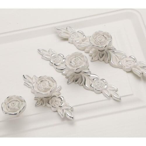Zinc Aolly Ivory White Cabinet Kitchen Cupboard Door Handles Drawer Pulls European Fashion Furniture Handle And Knobs Hardware