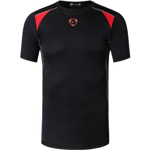 Jeansian Mens Sport Tee Shirt Tshirt T-Shirt Tops Running Gym Fitness Workout Football Short Sleeve Dry Fit LSL1058 Black