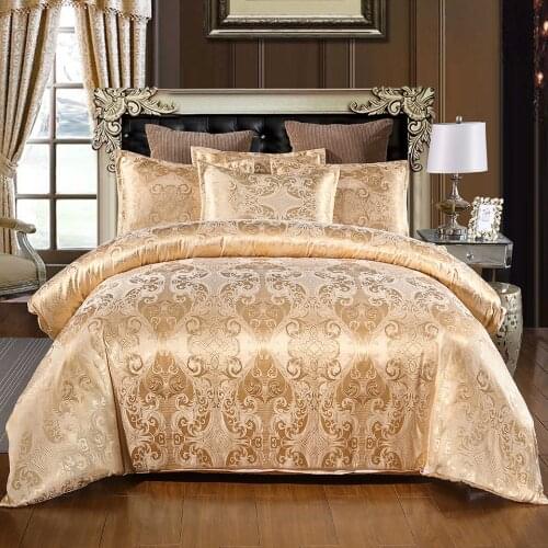 Luxury Bedding Set Queen King 2/3pcs Quilt Cover With Pillowcase Jacquard Duvet Cover European Bed Set Golden Home Textile
